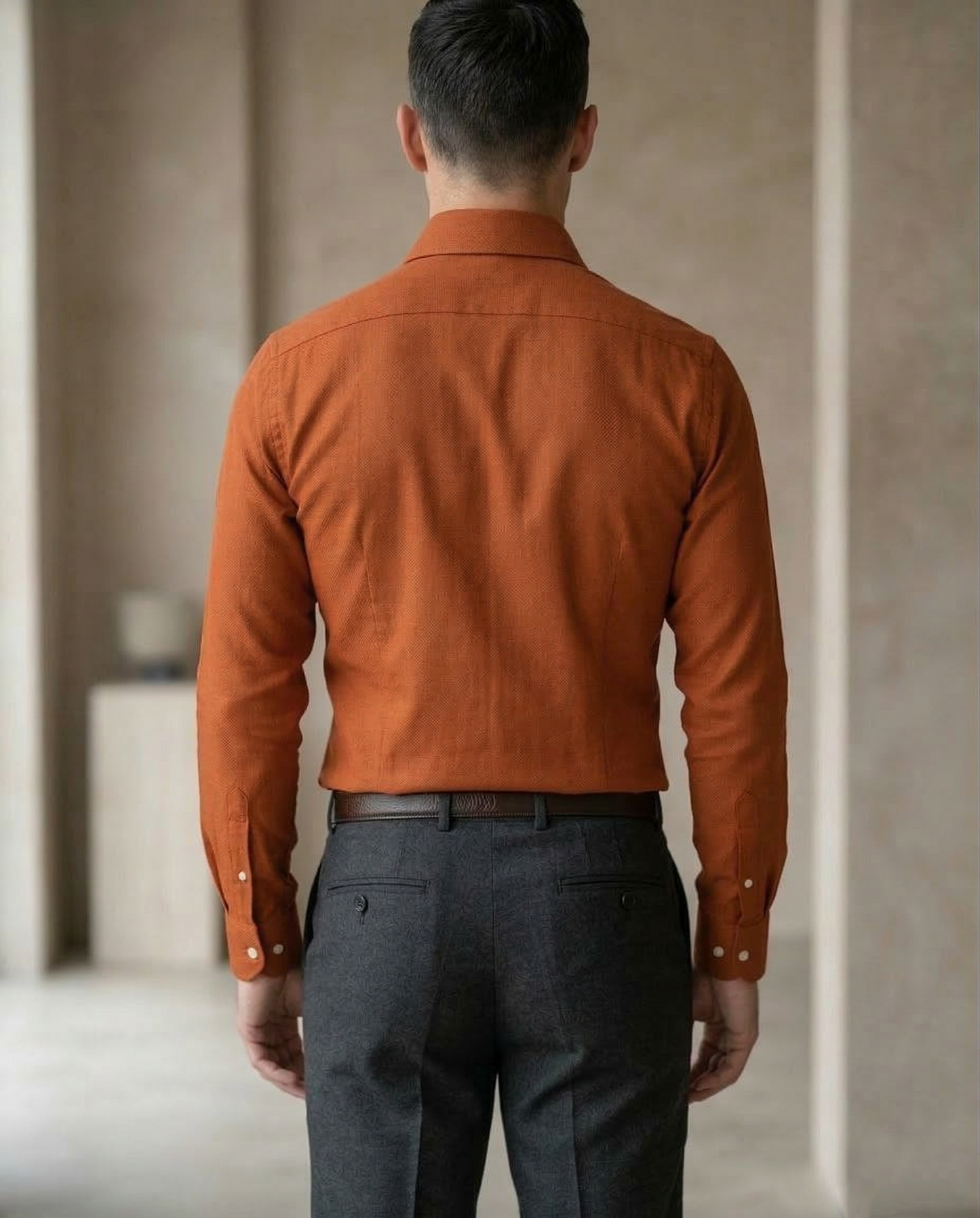 Men's Rust Orange Formal Shirt | Premium Cotton Regular Fit