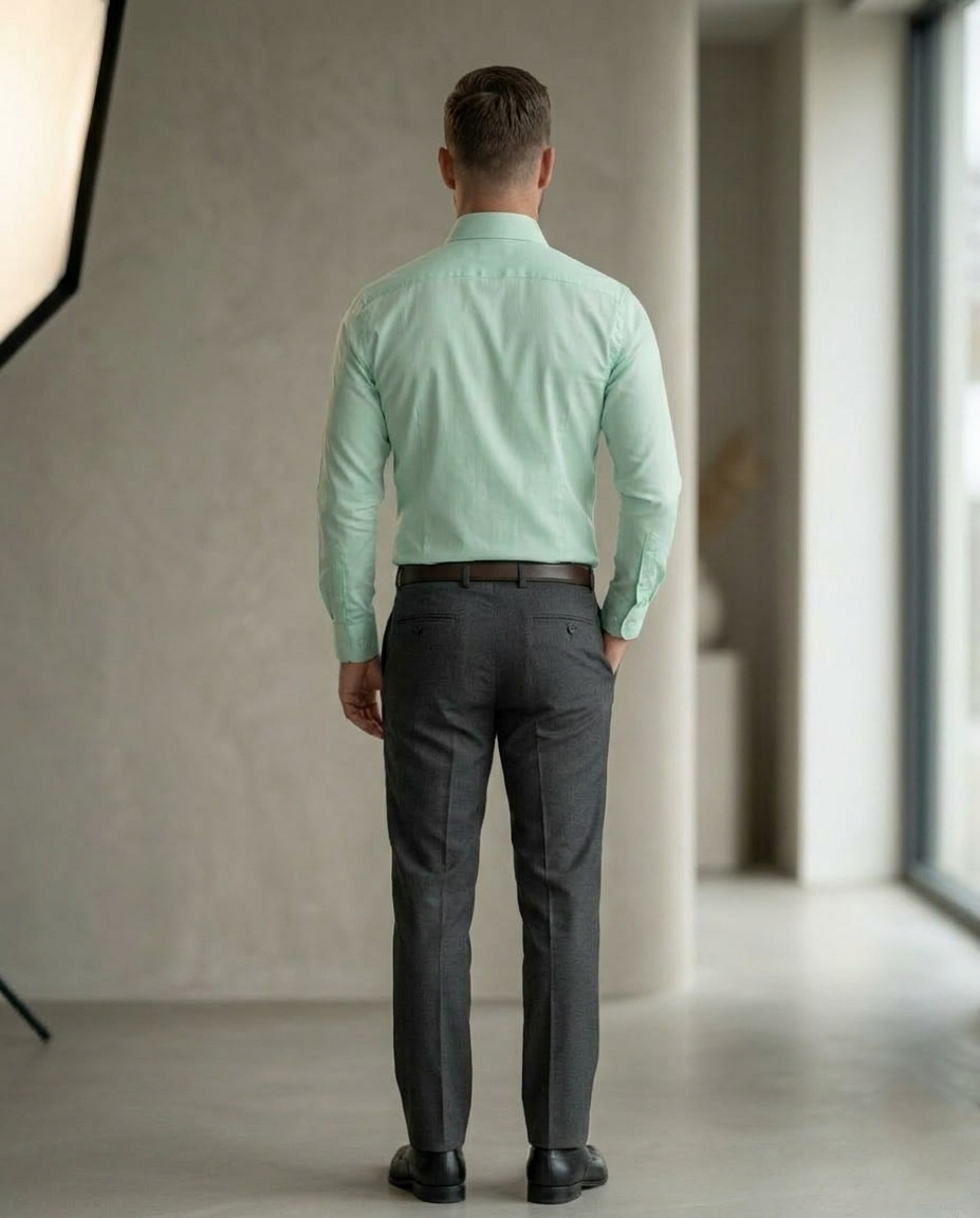Mint Green Formal Shirt for Men | Premium Cotton Blend Regular Fit
