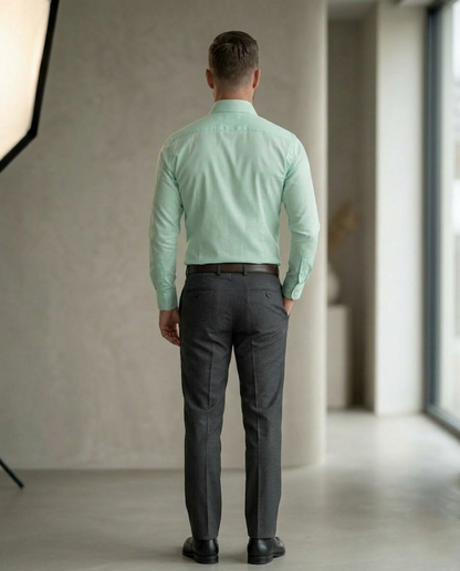 Mint Green Formal Shirt for Men | Premium Cotton Blend Regular Fit