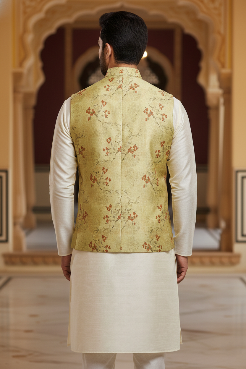 Title: The Sage Blossom: Modern Sophistication in Floral Ethnic Wear