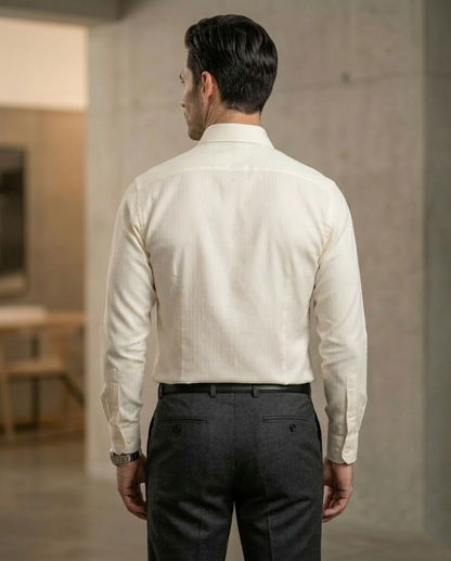 Ivory Formal Shirt for Men | Premium Cotton Blend