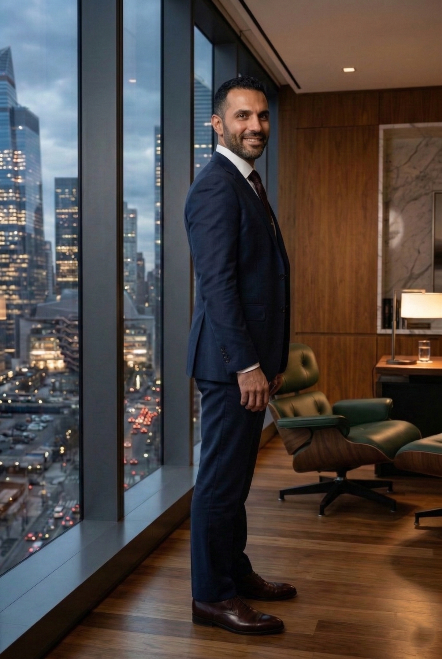 Elite Navy Blue Business Suit , Modern Tailored Fit