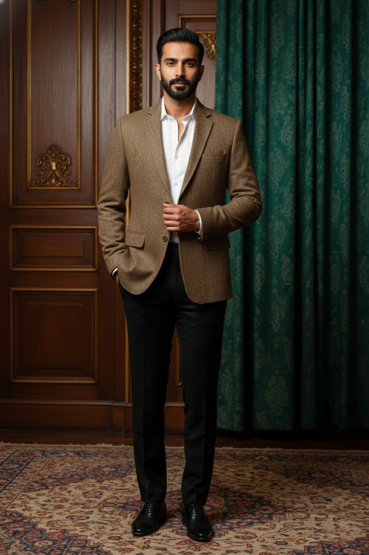 Men's Premium Slim Fit Jacquard Textured Blazer