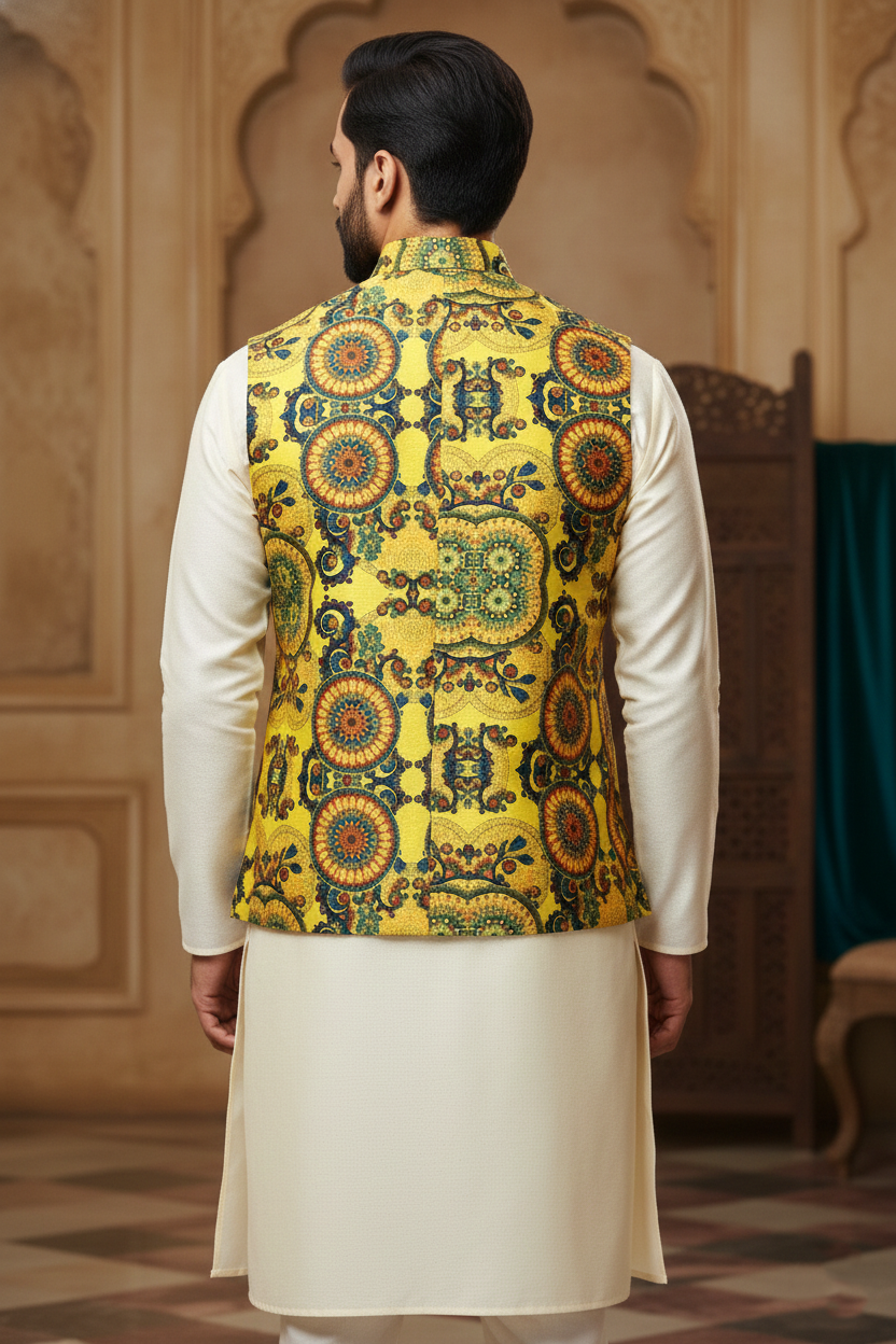 Title: Kaleidoscope Tradition: The Ornate Mandala Nehru Ensemble