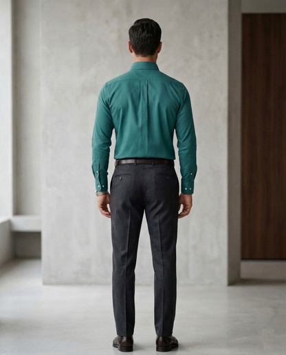 Men'sTeal Formal Shirt | Cotton Blend Business & Party Wear Shirt for Men