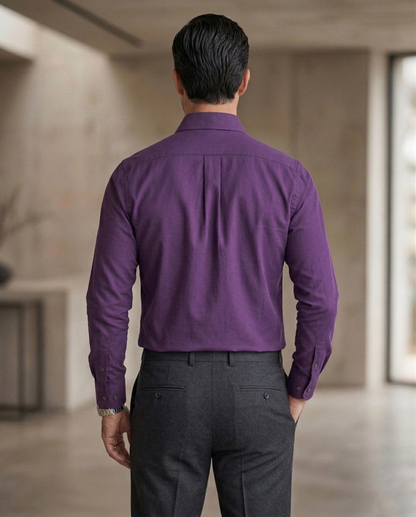 Men's Purple Formal Shirt | Premium Cotton Regular Fit Office