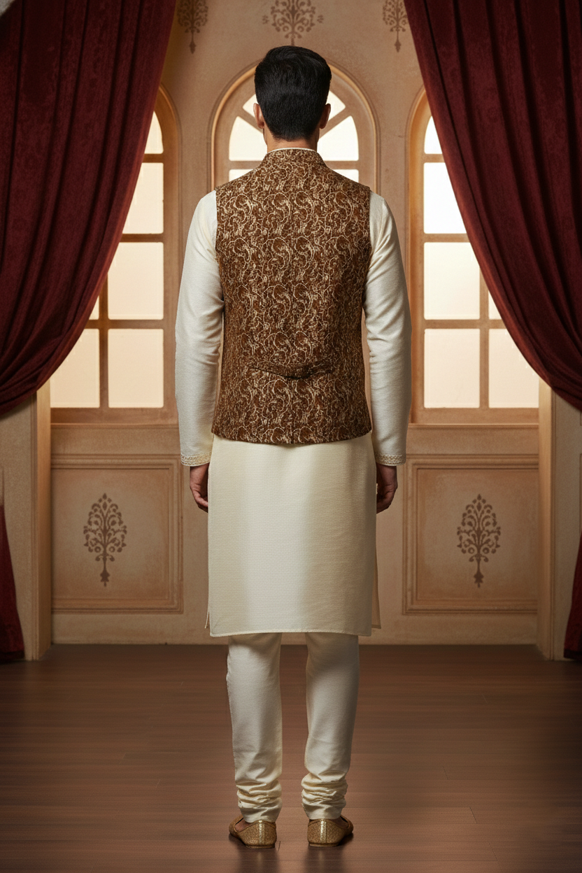 Men’s Ethnic Nehru Jacket | Traditional Indian Waistcoat for Kurta | Wedding & Festive Wear Sleeveless Vest