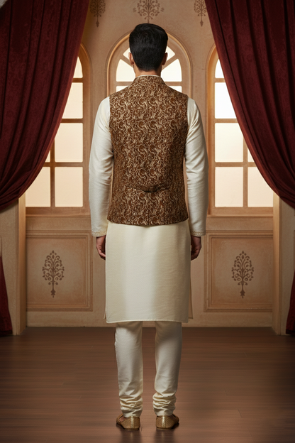 Men’s Ethnic Nehru Jacket | Traditional Indian Waistcoat for Kurta | Wedding & Festive Wear Sleeveless Vest