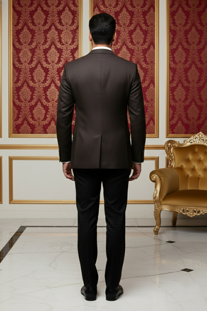 Dark Two-Button Classic Suit Jacket