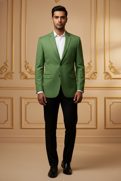Men's Slim-Fit Modern Blazer in Seafoam & Olive  Green