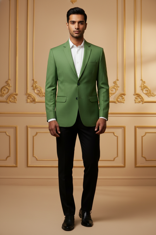 Men's Slim-Fit Modern Blazer in Seafoam & Olive  Green