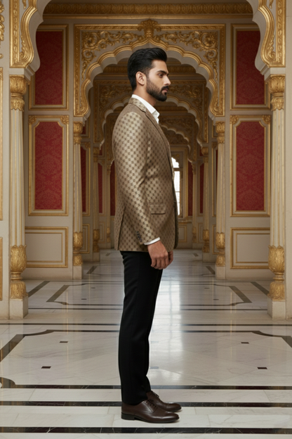 Men's Premium Gold Jacquard Blazer