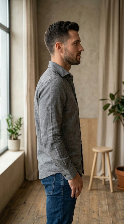 Men'sDark Grey Casual Shirt