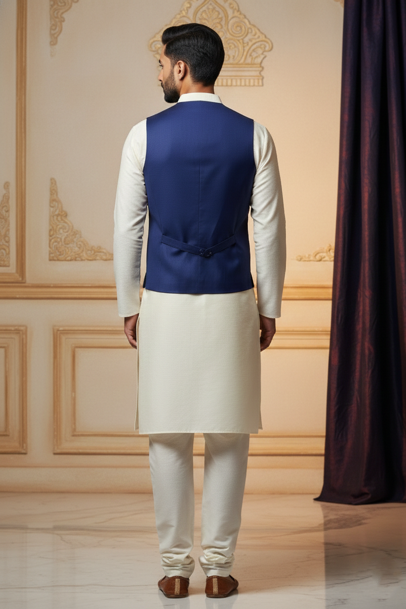 Men’s Royal Blue Classic Waistcoat | Slim Fit Formal Nehru Style Vest