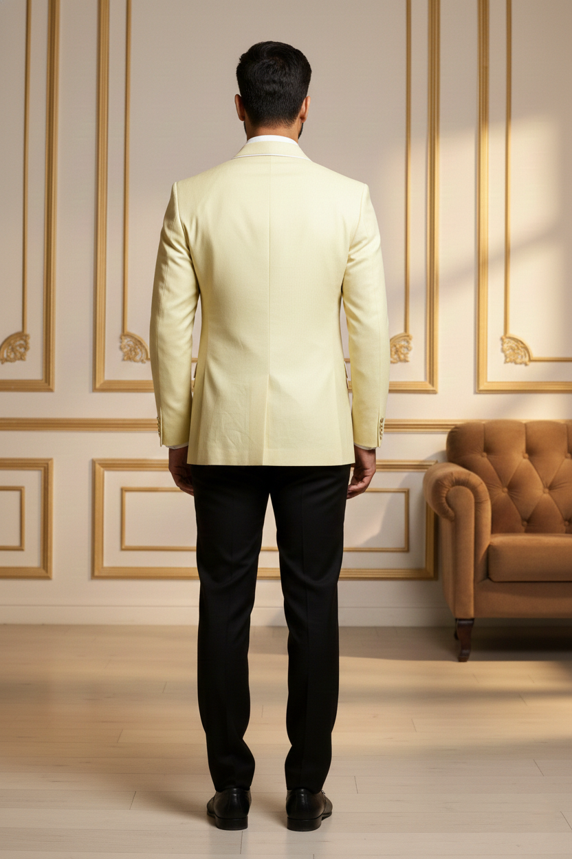 The Pale Lemon Piping-Detail Blazer