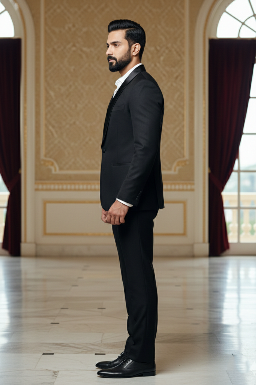 Black Tuxedo Jacket with Satin Shawl Lapel