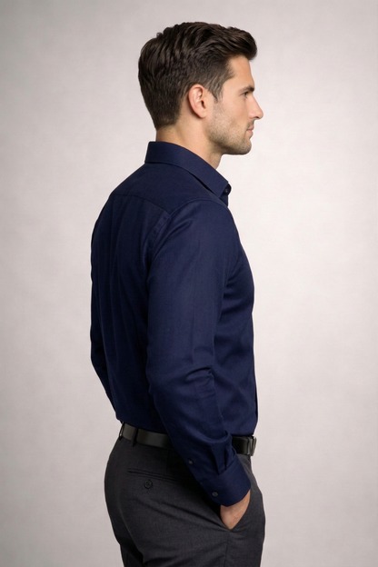 Men'sNavy Blue Formal Shirt | Premium Slim Fit Office Wear Shirt