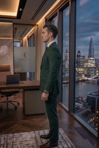 Elite Hunter Green Slim-Fit Italian Business Suit