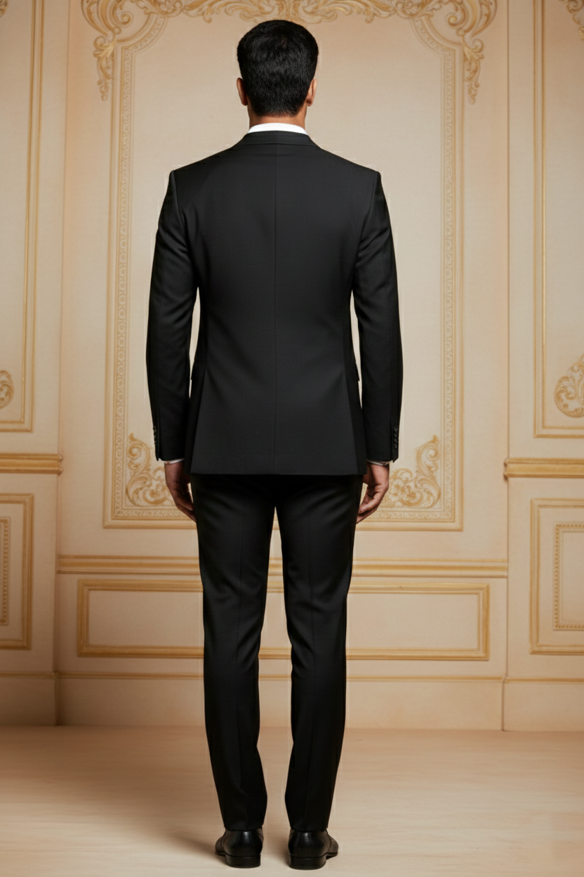 Men's Essential Black Slim Fit Two-Button  Formal Blazer