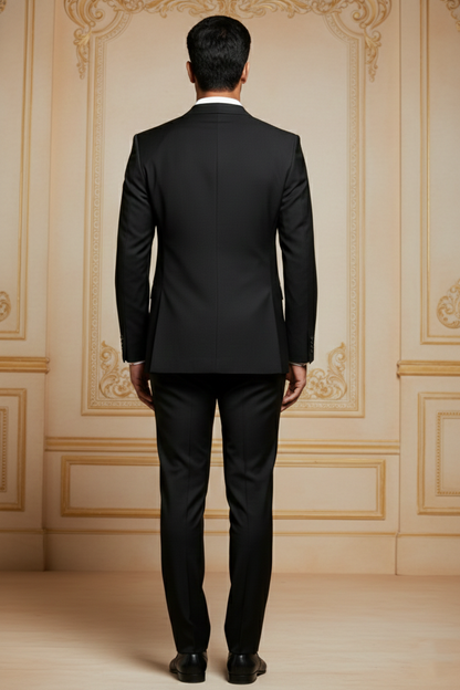 Men's Essential Black Slim Fit Two-Button  Formal Blazer