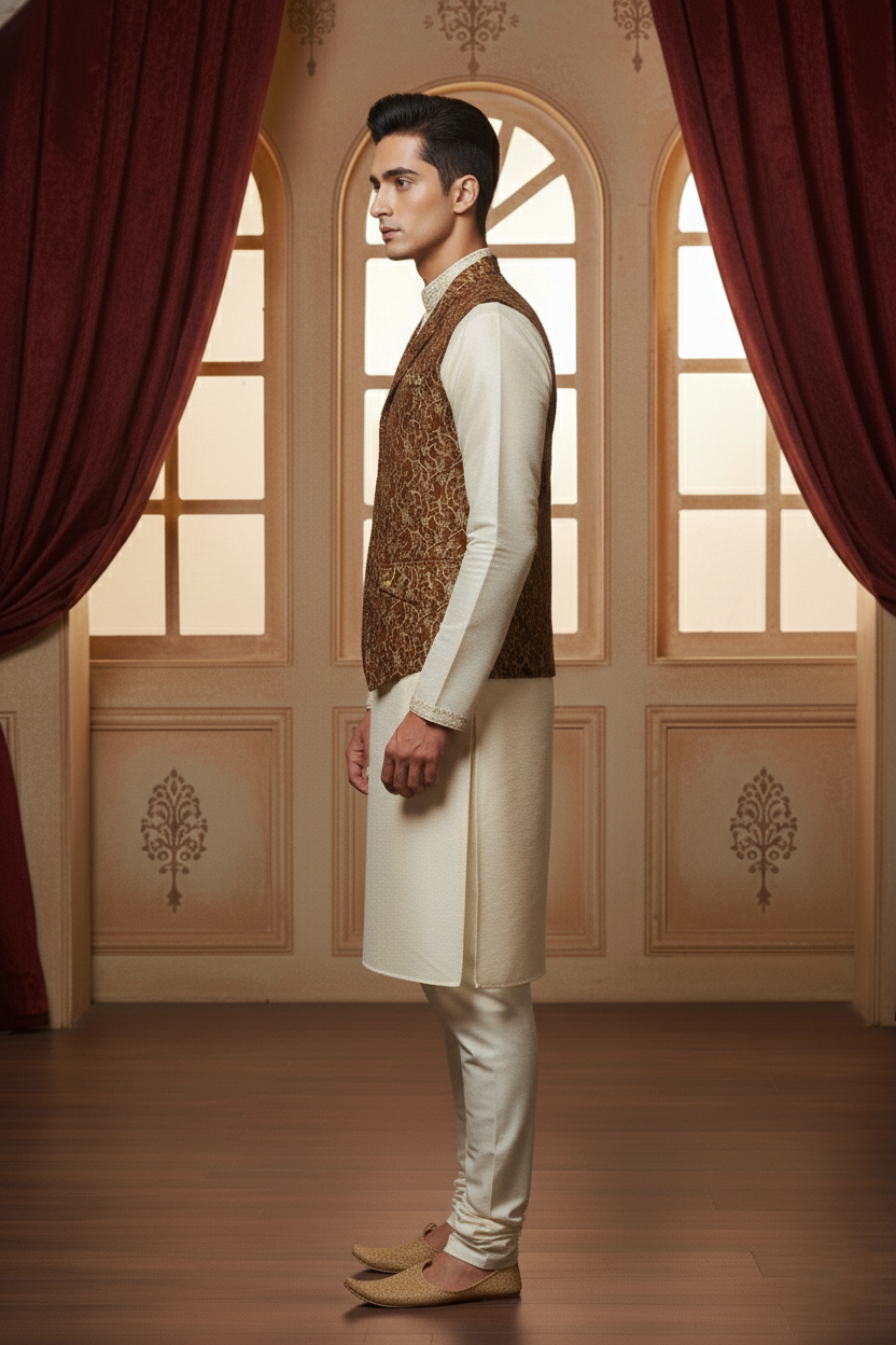 Men’s Ethnic Nehru Jacket | Traditional Indian Waistcoat for Kurta | Wedding & Festive Wear Sleeveless Vest