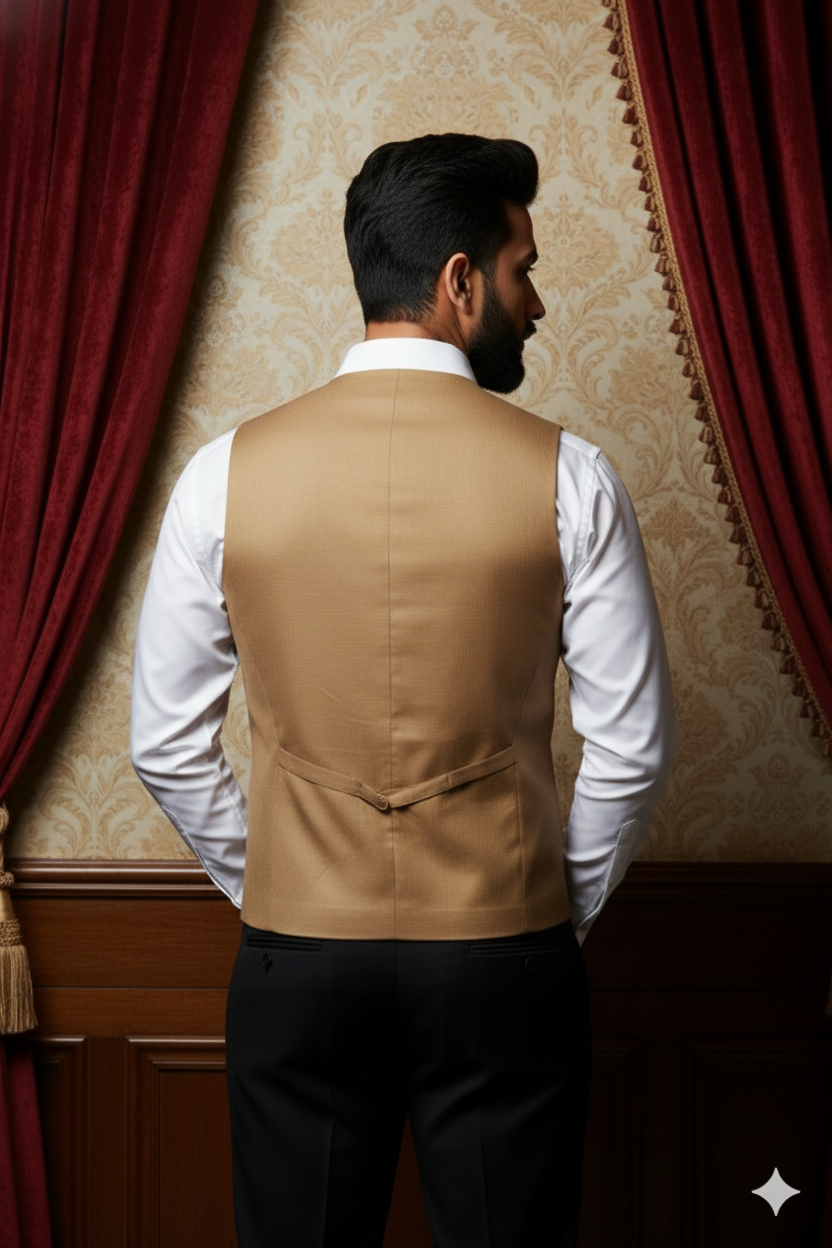 Men's Premium Camel Brown 3-Piece Suit