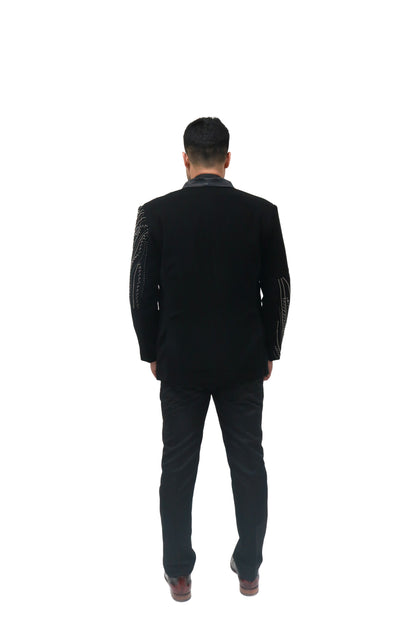 Hand Embroidered Black velvet blazer, with high quality beads. Perfectly crafted .Perfect for wedding Occasion or Party wear