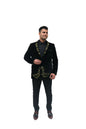 Hand Embroidered Black velvet blazer,hand embroidered with high quality zari thread which shines itself.