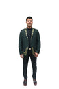 Hand Embroidered Bottle green colour Terry rayon blended blazer, made with high quality Terry rayon blended fabric and hand embroidered