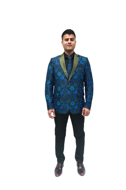 Tuxedo Party Wear Art Silk Jacquard Jacket/Blazer