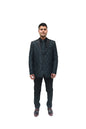 Men's Classic Black Jacquard Tuxedo with Satin Lapels - Formal Wear Suit