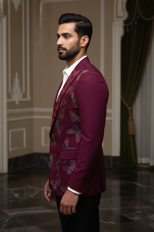 The Crimson Metamorphosis: Avant-Garde Evening Elegance