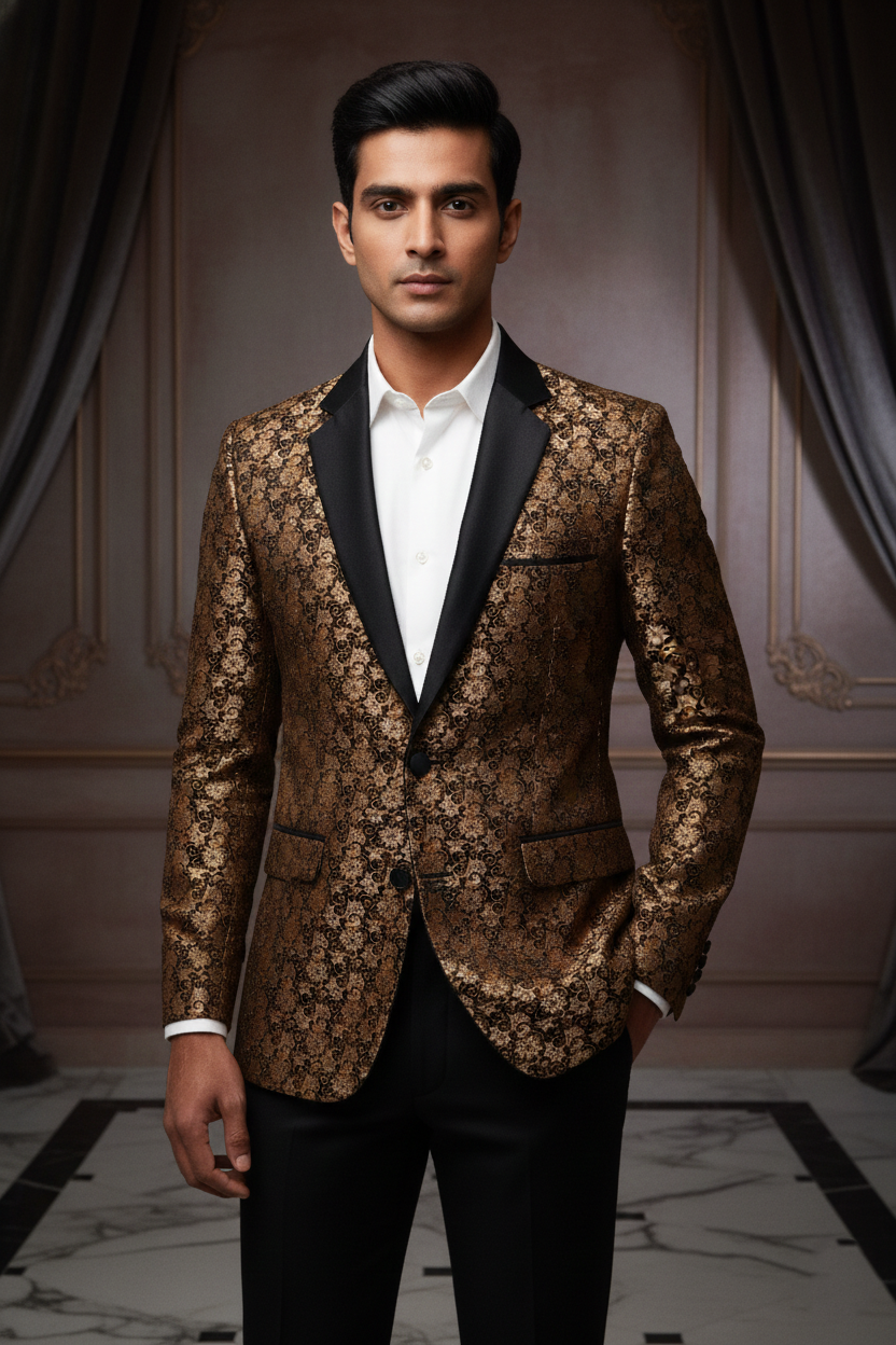 The Gilded Sovereign: Opulence in Floral Jacquard