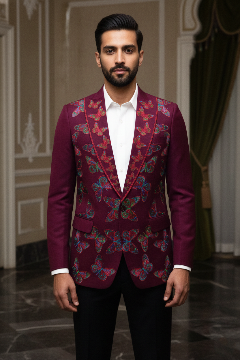 The Crimson Metamorphosis: Avant-Garde Evening Elegance