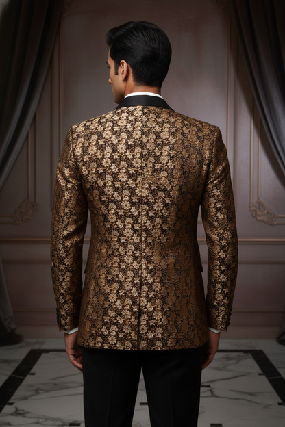 The Gilded Sovereign: Opulence in Floral Jacquard