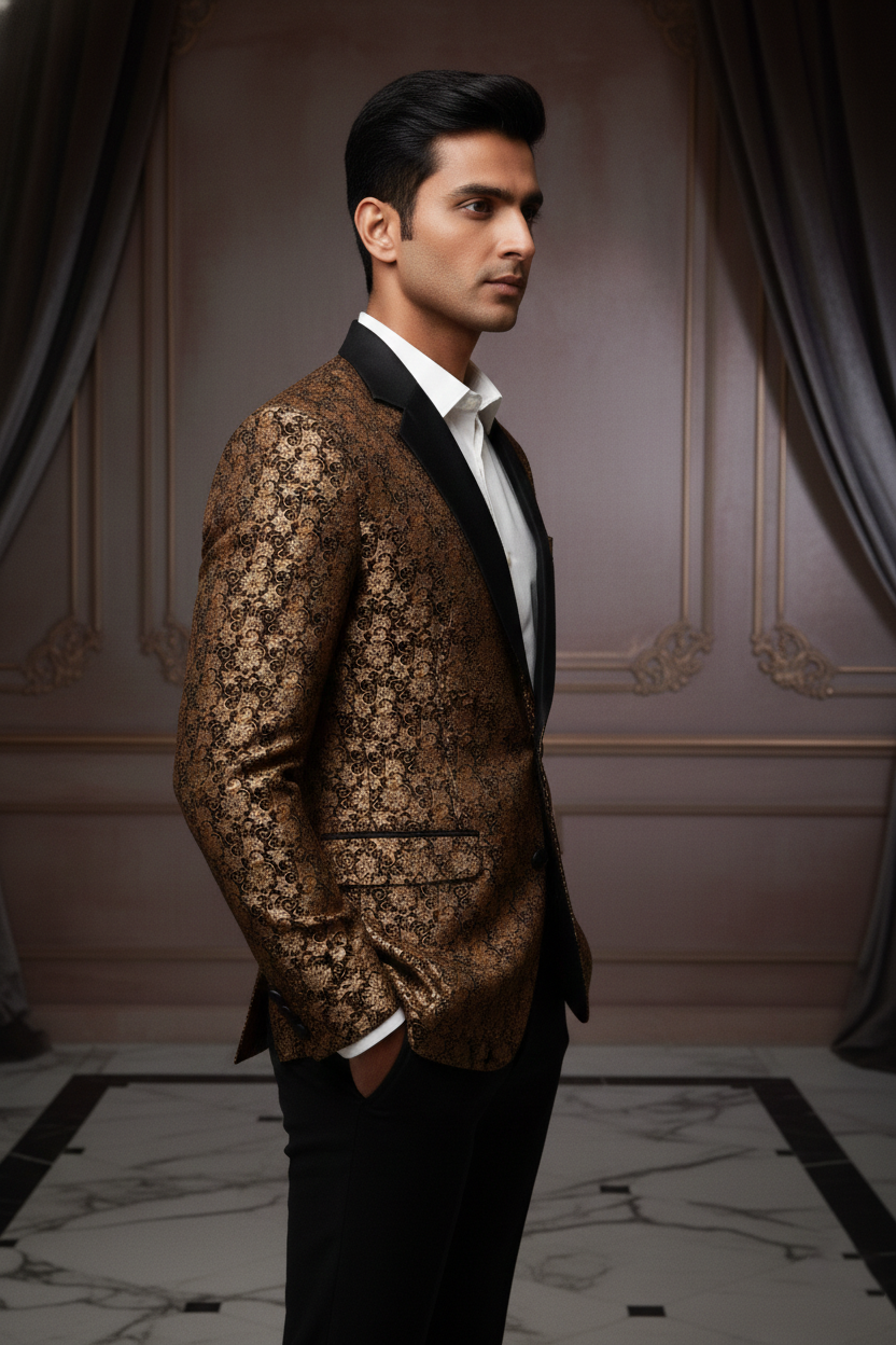 The Gilded Sovereign: Opulence in Floral Jacquard
