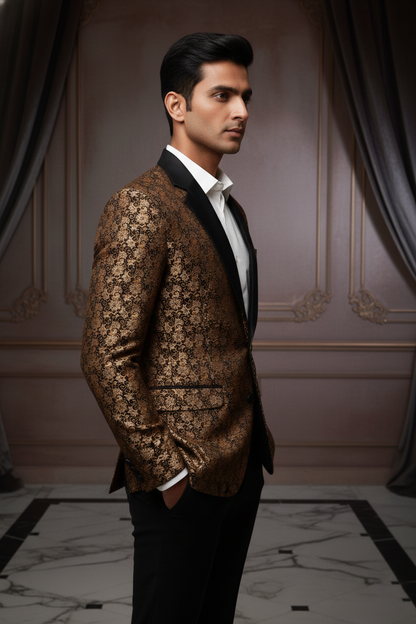 The Gilded Sovereign: Opulence in Floral Jacquard