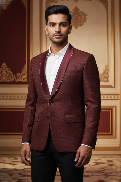 The Crimson Vanguard: Sculpted Elegance in Textured Maroon