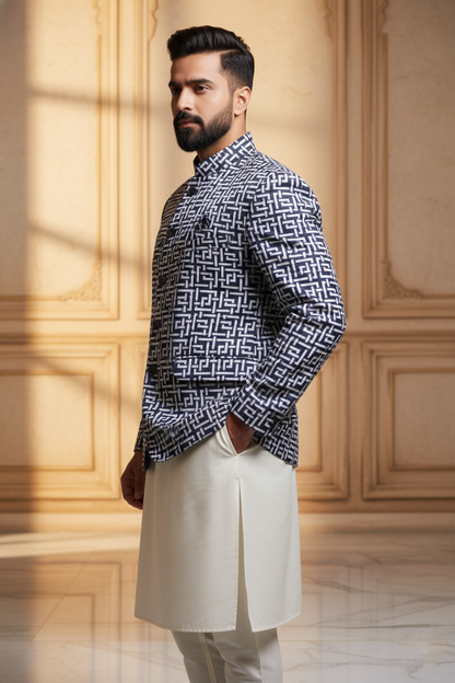 The Geometric Vanguard: A Modern Twist on Indo-Western Fusion