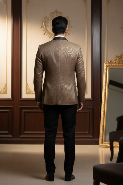 The Bronzed Luminary: A Fusion of Texture and Classic Noir