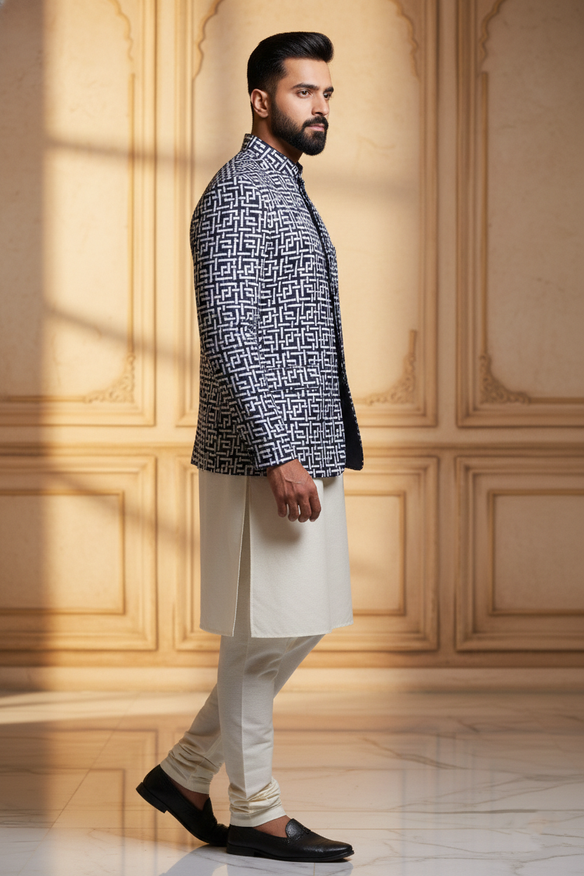 The Geometric Vanguard: A Modern Twist on Indo-Western Fusion