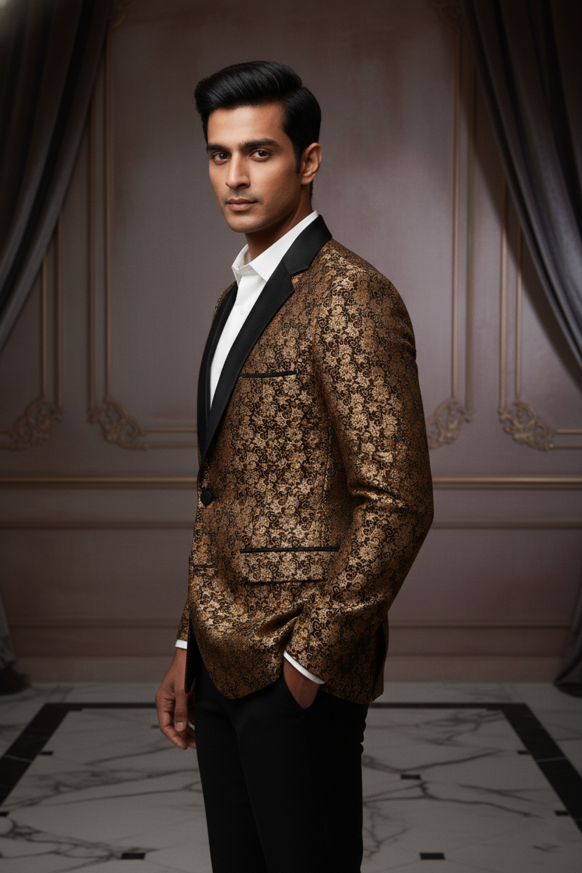 The Gilded Sovereign: Opulence in Floral Jacquard