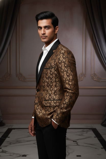 The Gilded Sovereign: Opulence in Floral Jacquard