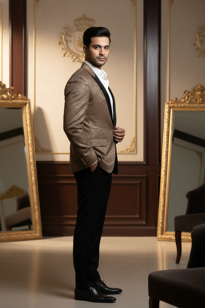 The Bronzed Luminary: A Fusion of Texture and Classic Noir