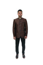 Handmade Men's Black, red Jacquard Silk Jacket and black trouser combo Perfect for wedding Occasion or Party wear