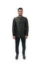 Handmade Men's Black on black Jacquard Silk Jacket and black trouser combo Perfect for wedding Occasion or Party wear