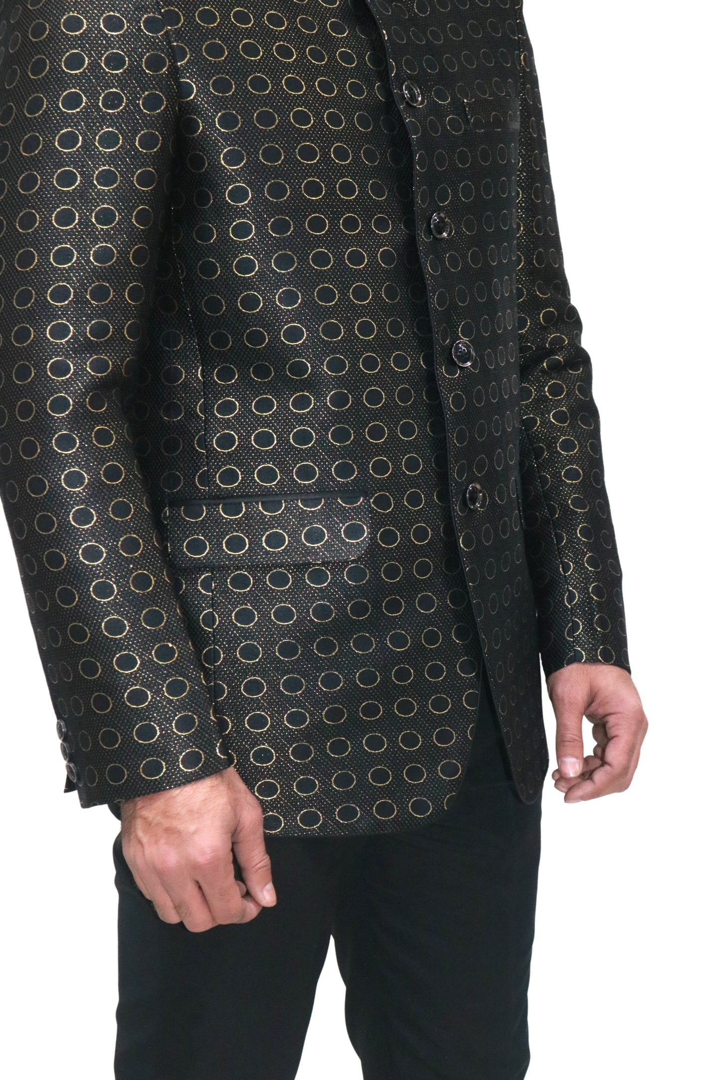 Handmade Men's Black on black Jacquard Silk Jacket and black trouser combo Perfect for wedding Occasion or Party wear