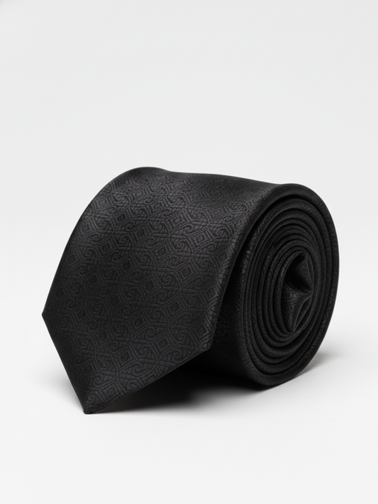 Premium Dark Patterned Silk Tie for Men – Classic Formal Necktie