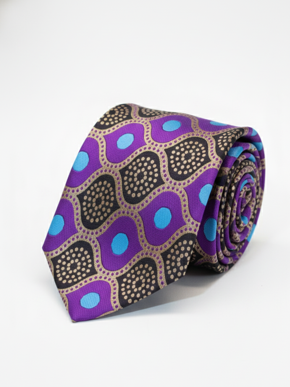 Premium Men’s Silk Tie – Purple Geometric Pattern | Formal & Party Wear