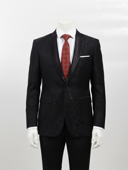 Red Art Silk Tie with Grey Lines – Classic Striped Design